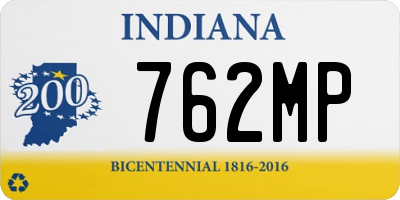 IN license plate 762MP