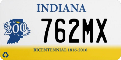 IN license plate 762MX