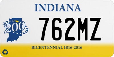 IN license plate 762MZ