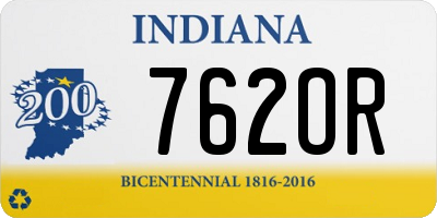 IN license plate 762OR
