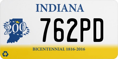 IN license plate 762PD