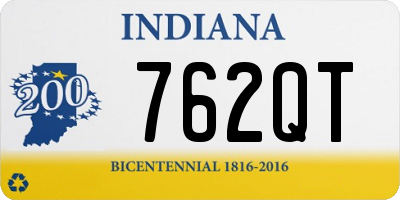 IN license plate 762QT