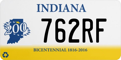 IN license plate 762RF