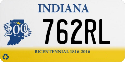 IN license plate 762RL