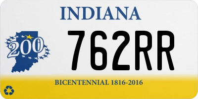IN license plate 762RR