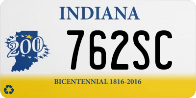 IN license plate 762SC