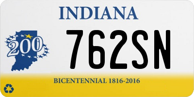 IN license plate 762SN