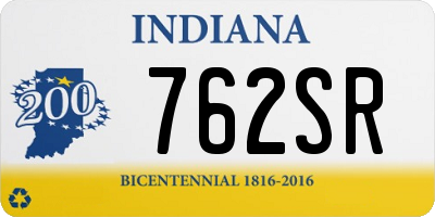 IN license plate 762SR