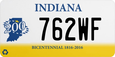 IN license plate 762WF