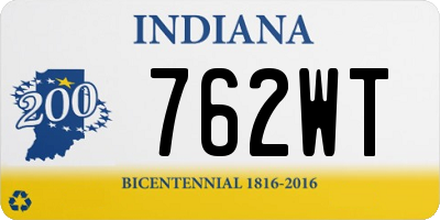 IN license plate 762WT