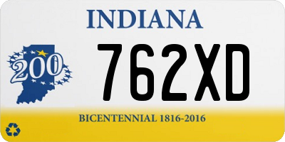 IN license plate 762XD