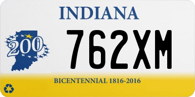 IN license plate 762XM