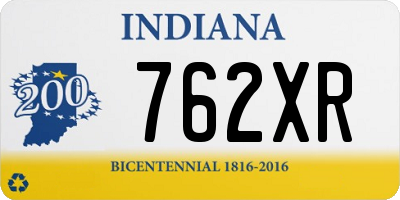 IN license plate 762XR