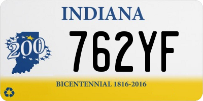 IN license plate 762YF
