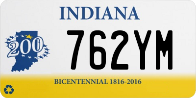 IN license plate 762YM