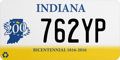 IN license plate 762YP