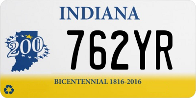 IN license plate 762YR