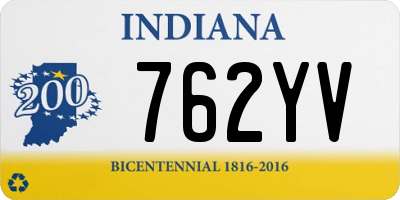 IN license plate 762YV