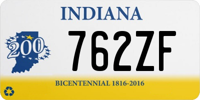 IN license plate 762ZF