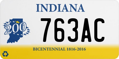 IN license plate 763AC