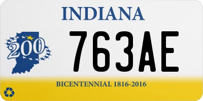 IN license plate 763AE