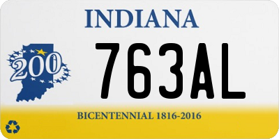 IN license plate 763AL