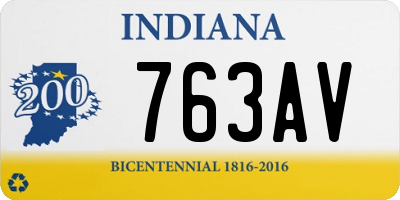 IN license plate 763AV