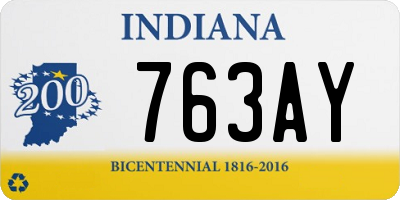 IN license plate 763AY