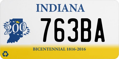 IN license plate 763BA