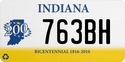 IN license plate 763BH