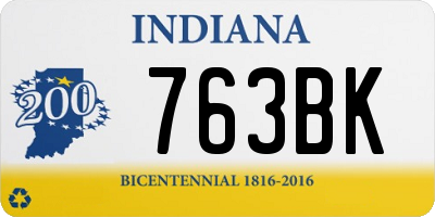 IN license plate 763BK