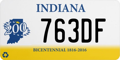 IN license plate 763DF