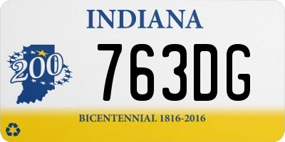 IN license plate 763DG