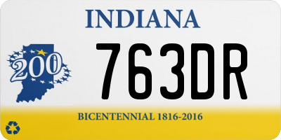 IN license plate 763DR