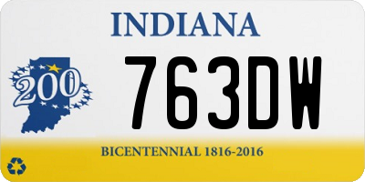 IN license plate 763DW