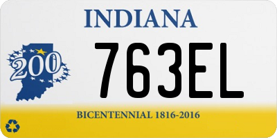 IN license plate 763EL