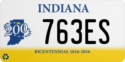 IN license plate 763ES