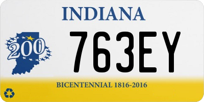 IN license plate 763EY