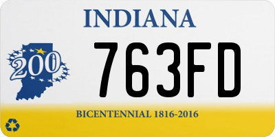 IN license plate 763FD