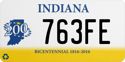 IN license plate 763FE