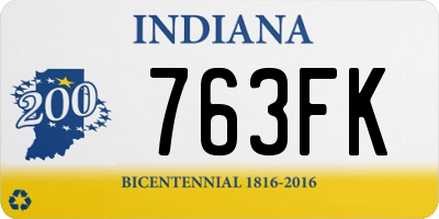 IN license plate 763FK