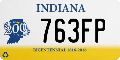 IN license plate 763FP