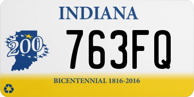 IN license plate 763FQ