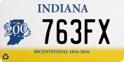 IN license plate 763FX