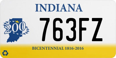 IN license plate 763FZ