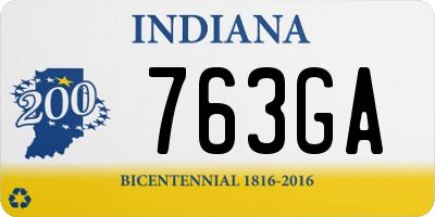 IN license plate 763GA