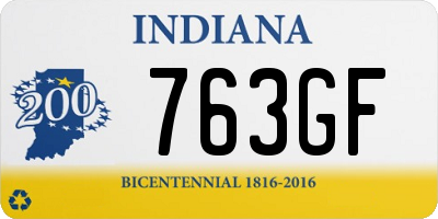 IN license plate 763GF