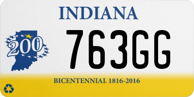 IN license plate 763GG