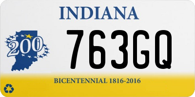 IN license plate 763GQ