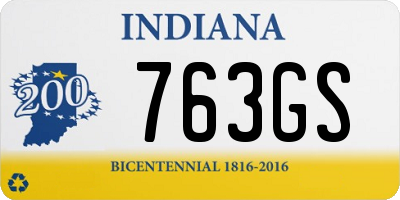 IN license plate 763GS